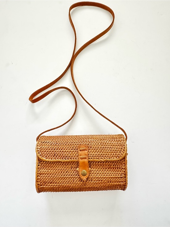 Handbags - Tan Woven Crossbody Bag  - Unbranded
